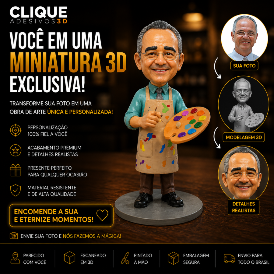 Miniatura 3D Personalizada 10cm - Pintura Artesanal